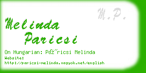 melinda paricsi business card